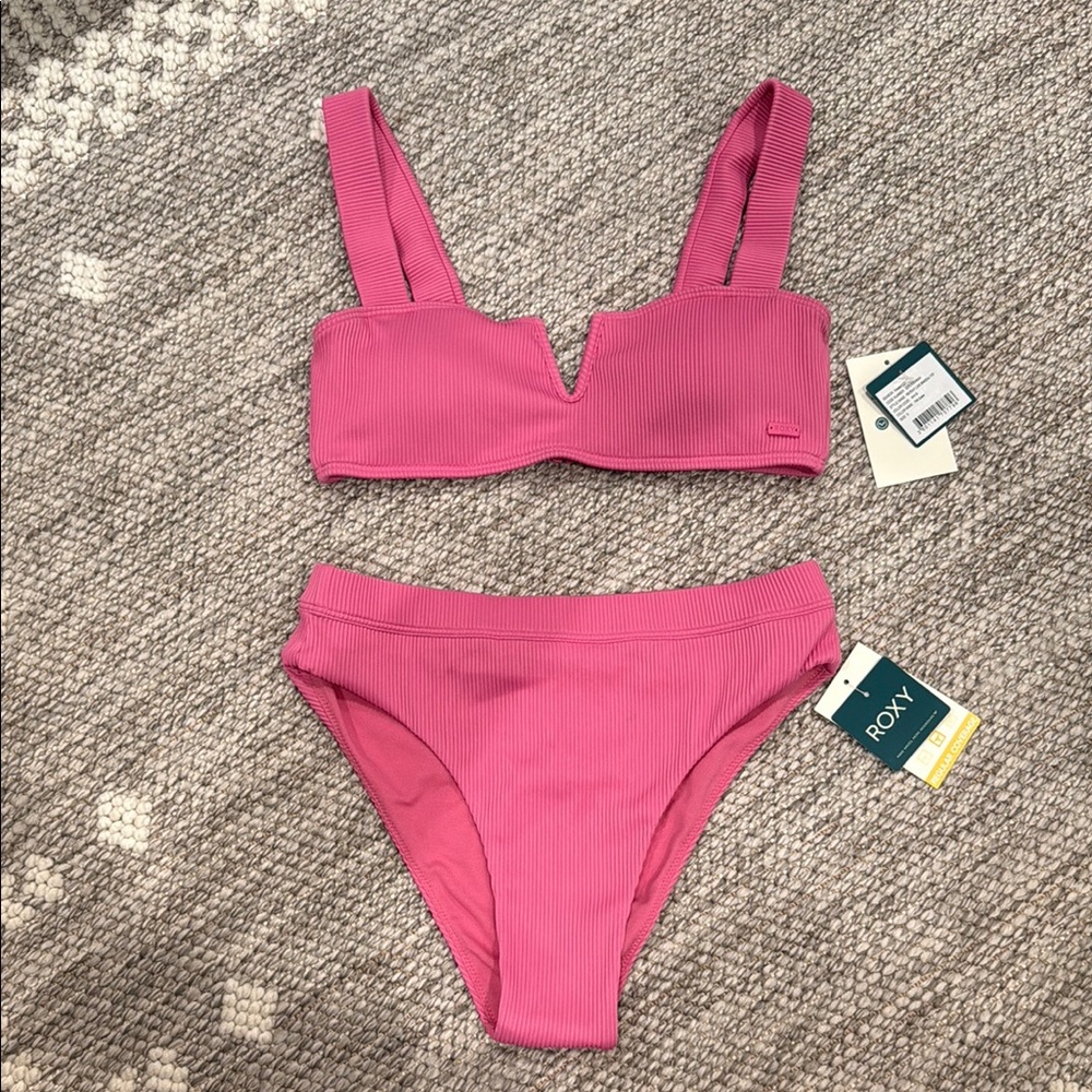 Roxy Pink Bikini Sporty Swimwear